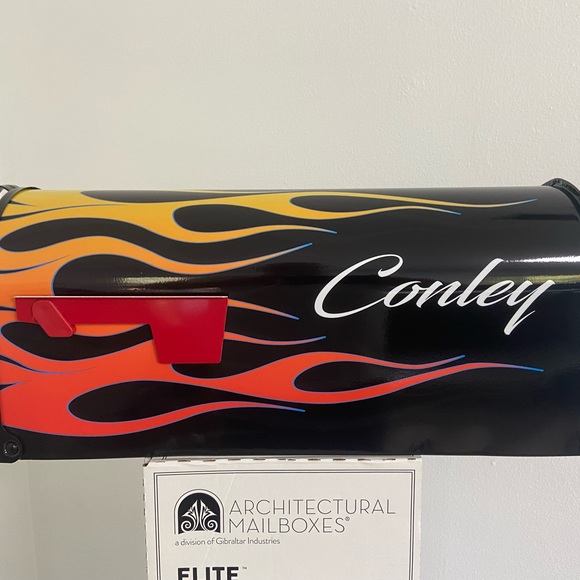 Custom Mailbox with Hotrod Flames. Add your name & address optional. Gift ideas - Picture 8 of 10